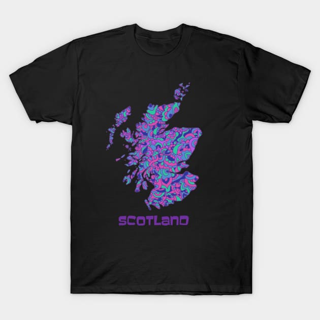 Scotland Map T-Shirt by TimeTravellers